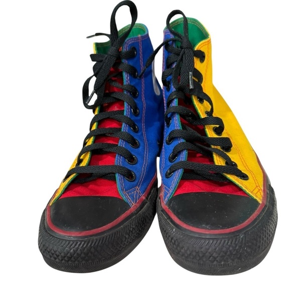 Converse All Star Chuck Taylor Rainbow Colored size 8 
High Tops Yeet Sneakers - Picture 2 of 8